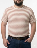 Paski Tshirt męski __łososiowe__        6XL-8XL